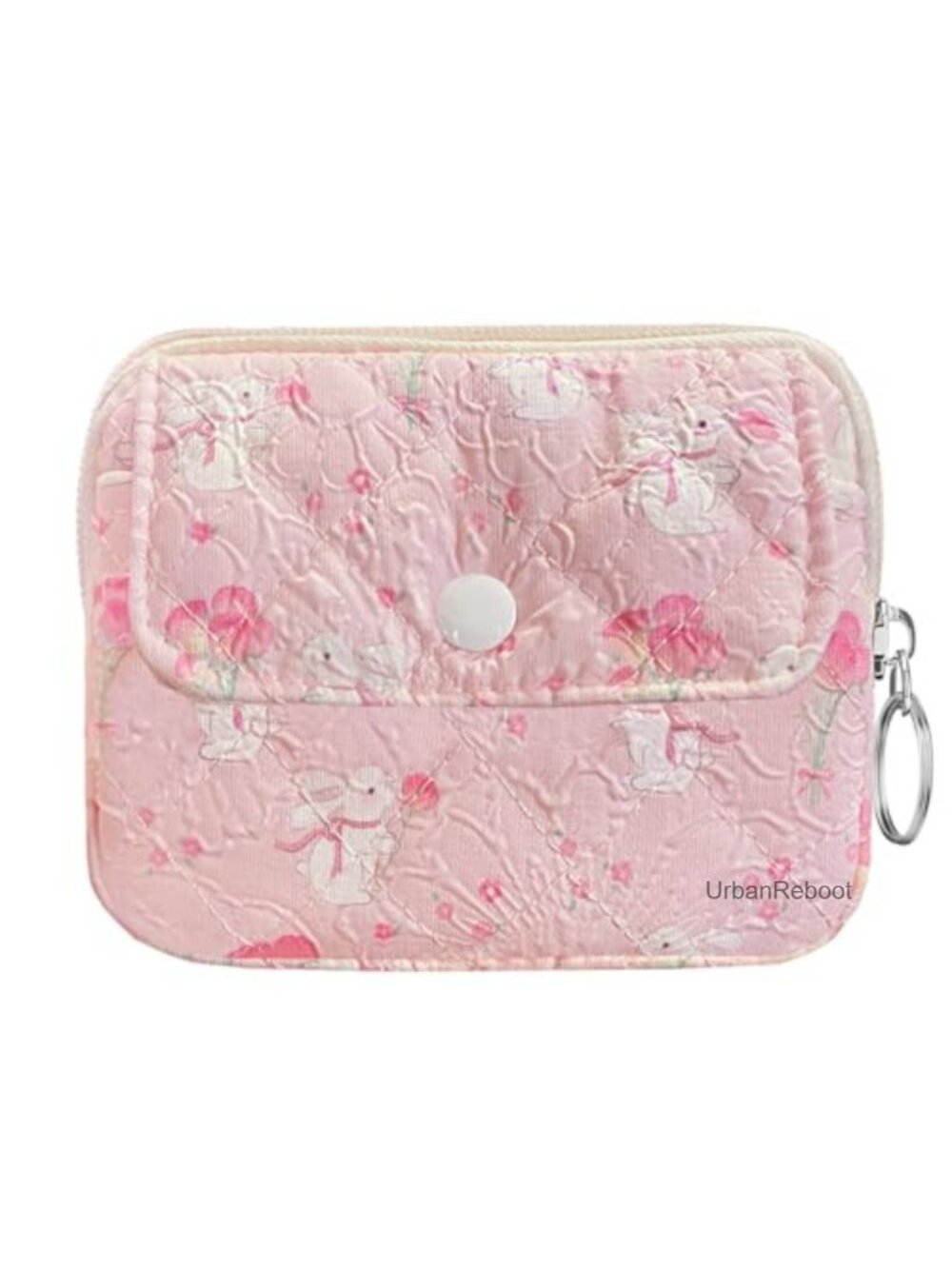 Cotton Quilted Coin Purse Girls Small Zipper Wallet